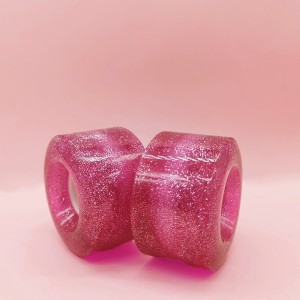 Roues Personnalisées Quad Skate Roues Transparent Pu Matériau PU Poudre de paillettes avec LED